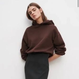 Zara brown fleece lined hoodie cropped